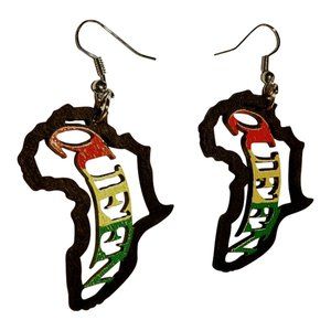 Mini African Queen/Africa Map Earrings (Children's size)